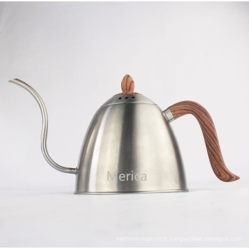 2016 Été Nouveau objet en acier inoxydable poignée en bois Pot de café